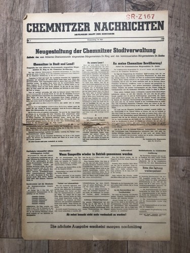 Zeitung blatt juli 1945 mai - juli,