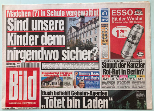 2001 bild zeitung - 22.10.2001,