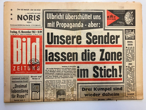 Bild zeitung november 1963 - 15.,