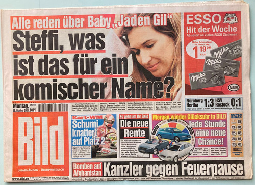 2001 bild zeitung - 29.10.2001,