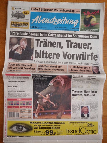 Printausgabe der abendzeitung - printausgabe,