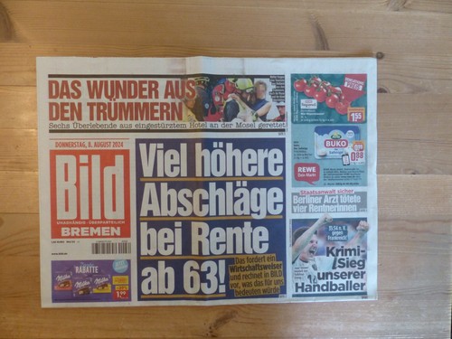 Bildzeitung 2024 ein - 08.08.2024, (ein