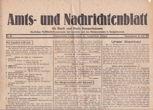 Sangerhausen 1945 amts und - amts,
