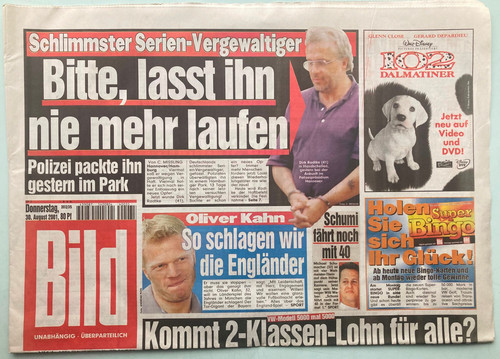 2001 bild zeitung - 30.08.2001,