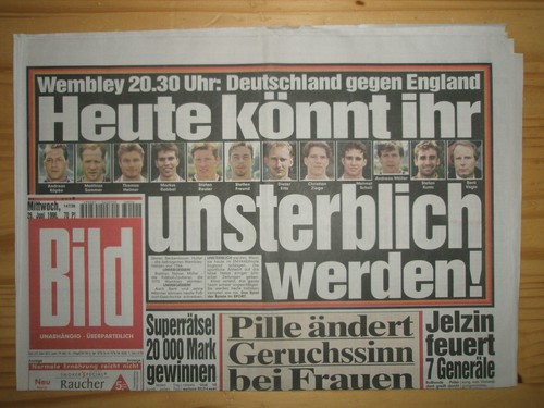 Bildzeitung 1996 ein - bildzeitung, (ein