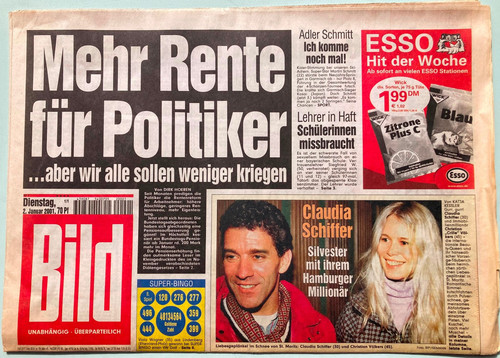 Bild zeitung 2001 - zeitung, 02.01.2001