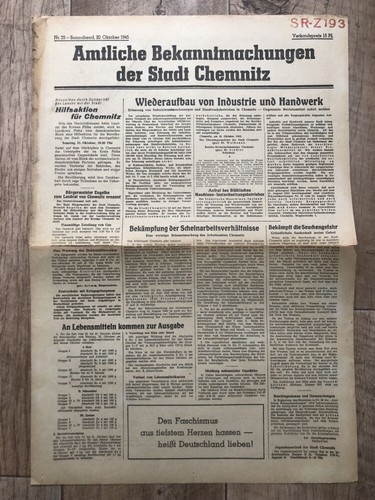 Zeitung blatt 1945 - blatt,