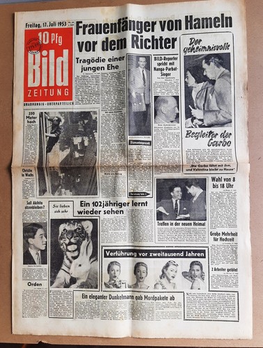 Bild zeitung 07 1953 - fr., 17.07.1953