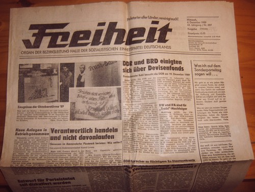 Dessau 1989 zeitung - dessau, 6.12.1989