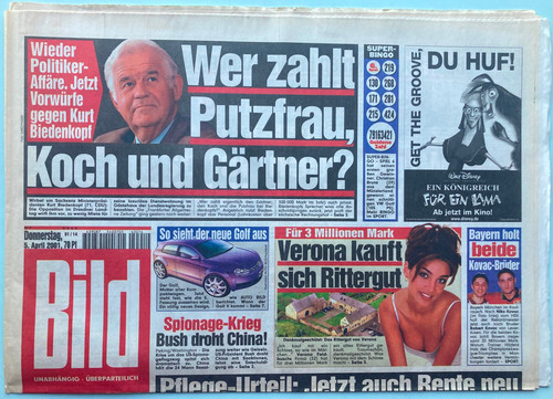 Bild zeitung 2001 - zeitung, 05.04.2001