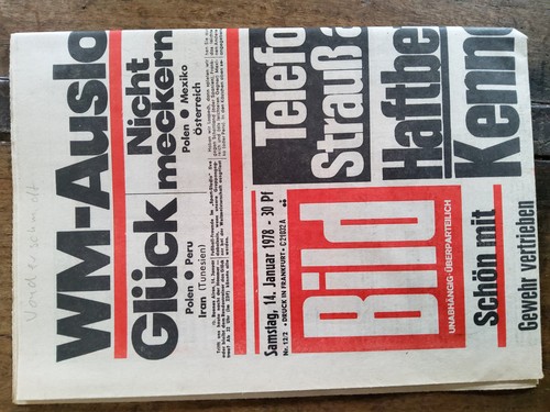 Bild zeitung vom januar - vom, 14.januar