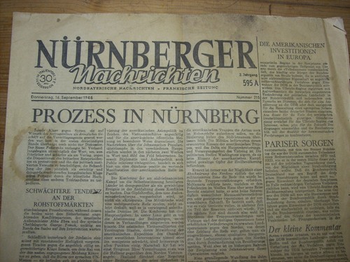 Alte zeitung nürnberger - alte,