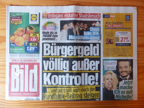 Bildzeitung 2023 ein - 18.11.2023, (ein