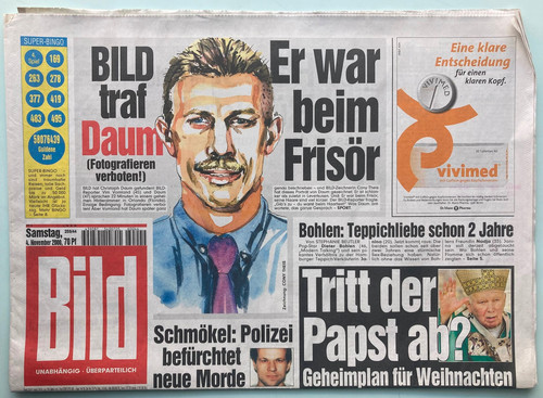 Bild zeitung 2000 - bild, 04.11.2000