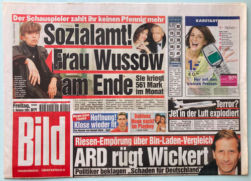 2001 bild zeitung - 05.10.2001,
